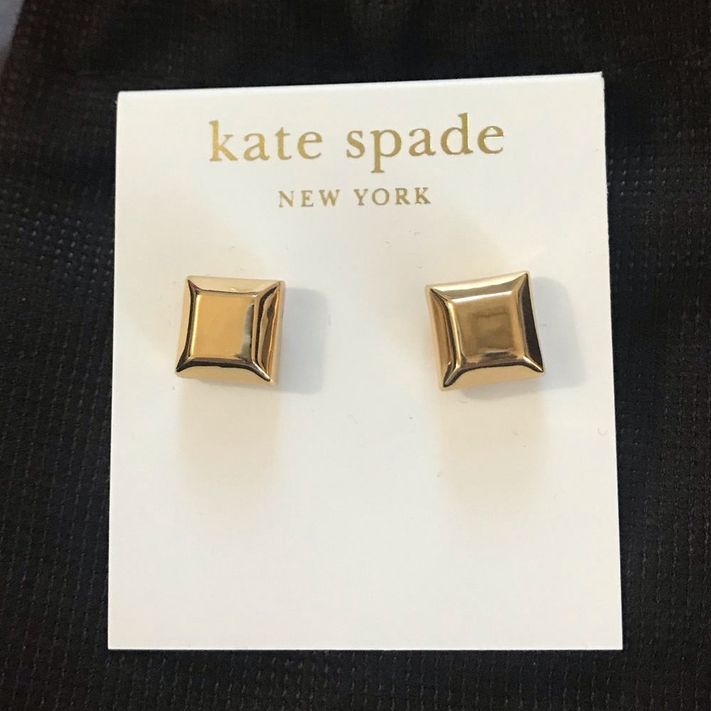 Kate spade square gold earrings